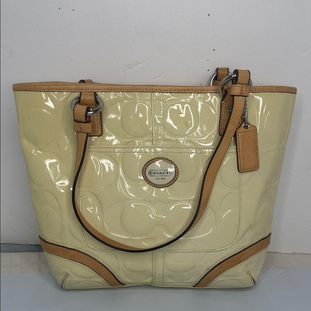 Coach Payton Embossed Patent leather tote